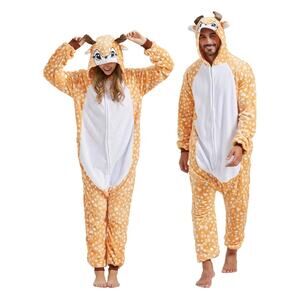 Adult Onesie Costume Unisex Deer Halloween Costume Mens Womens Zip Up Size S s36